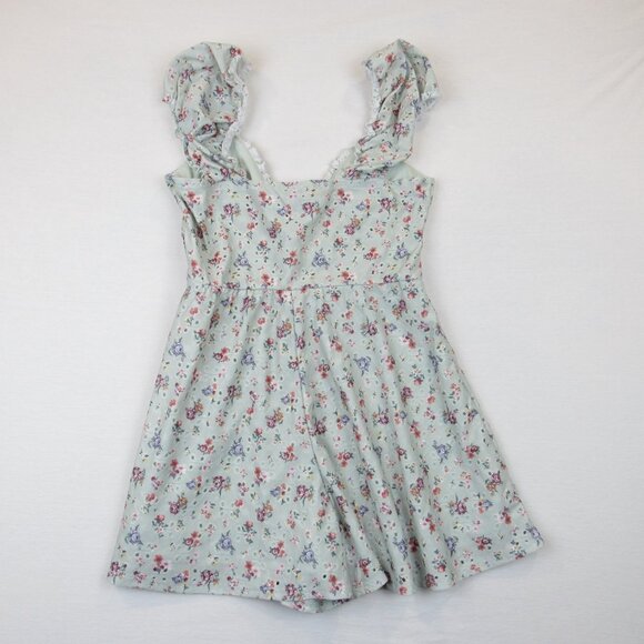 Heart & Heels Romper Juniors Size XL Floral Embroidered Eyelet Short Elastic Sle - Picture 4 of 7